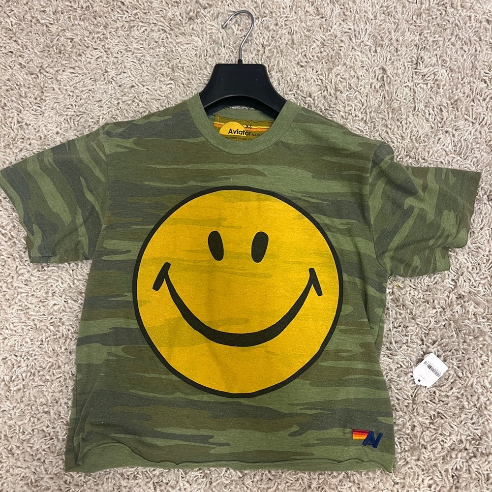 Aviator Nation Camo Tee with Yellow Smiley - Picture 5 of 5